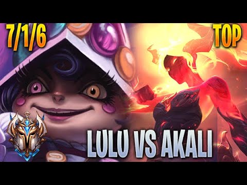 Lulu Top vs Akali - Challenger 10.22