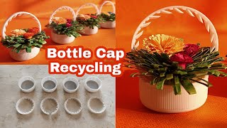 Plastic Bottle Cap Recycling | Mini Flower Basket | Best Out of Waste | DIY