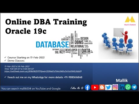 Learn 19c Oracle DBA Training || 17 Feb 2022 New Batch || Online Oracle ...