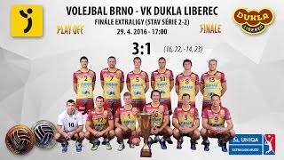 SESTŘIH 4. finále PlayOff: Volejbal Brno - VK Dukla Liberec SESTŘIH 4. finále PlayOff: Volejbal Brno - VK Dukla Liberec