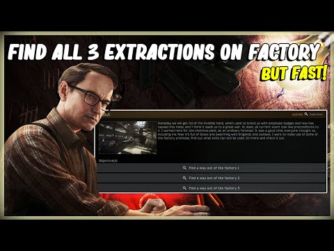 FIND ALL 3 WAYS OUT EXTRACTIONS OF THE FACTORY MAP  - ESCAPE FROM TARKOV - MECHANIC TASK SCOUT 12.11
