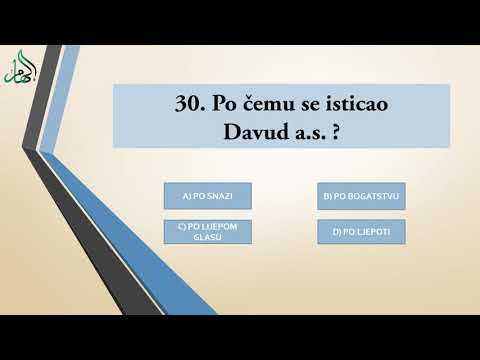 ISLAMSKI KVIZ - 30. Po čemu se isticao Davud a.s. ? - HOR ILHAM