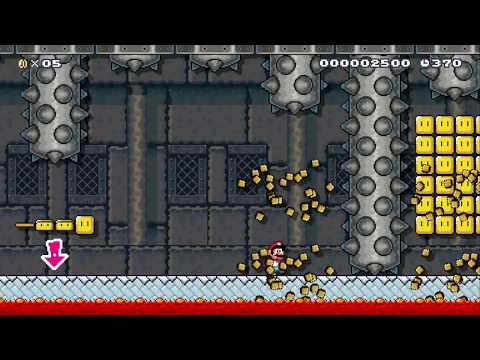 W4-4　ふしぎなトゲトゲ城　Spinky valley4 by carm - SUPER MARIO MAKER - NO COMMENTARY 1AW 1ax