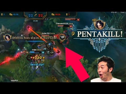 IRELIA LOW HP Q PENTA KILL | LEAGUE OF LEGENDS