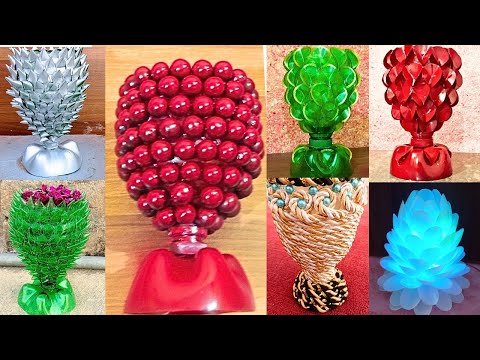 Top 5 best decor ideas 💡 from plastic bottle# flower vase
