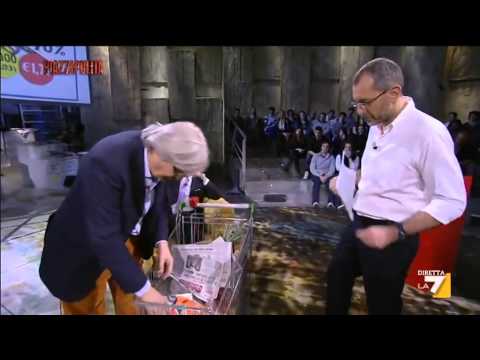 Piazzapulita - La spesa di Sgarbi: Il punto dell'Euro è un punto di merda!