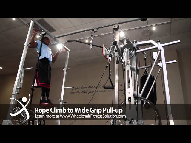 Wheelchair Fitness Solution | Exercise: Rope Climb to Wide Grip Pull Up (13 of 40