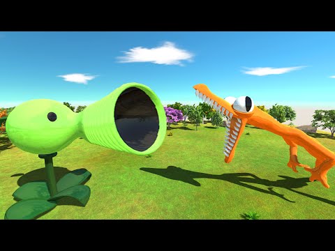 999 Peashooter vs Rainbow Friends Orange - Animal Revolt Battle Simulator