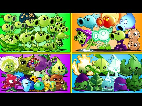 Random 15 Team PEA & MINT & Other Plants - Who Will Win? - PvZ 2 Team Plant Battlez