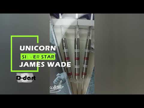 UNICORN STEEL TIP DART - 22G JAMES WADE SILVER STAR 80% TUNGSTEN STEEL DARTS (D DART STORE)