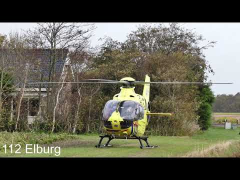 Lifeliner 1 PH-TTR vertrekt met patiënt vanaf medisch incident op Texel