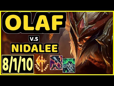 OLAF vs NIDALEE - 8/1/10 KDA JUNGLE GAMEPLAY - EUW Ranked MASTER