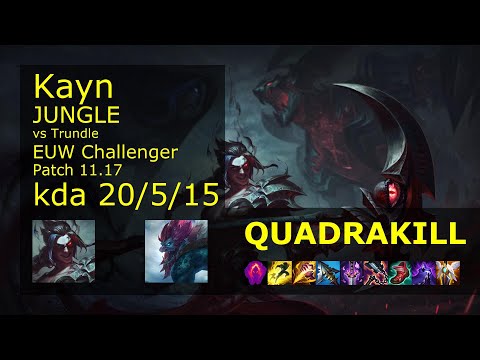 Kayn Jungle vs Trundle - EUW Challenger 20/5/15 Patch 11.17 Gameplay