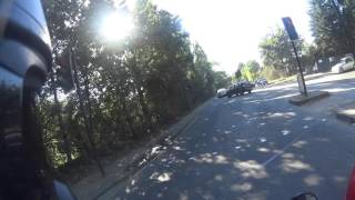 IDIOT BMW DRIVER OVERTAKES TRAFFIC AND JUMPS RED LIGHT