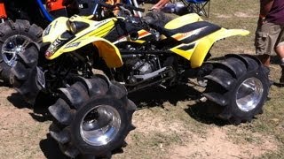 preview picture of video '4x4 400EX WALKS ON WATER 600EX! Awesome Skimming! CBR600RR Engine on ATV! Hydroplaning Quad!!!'