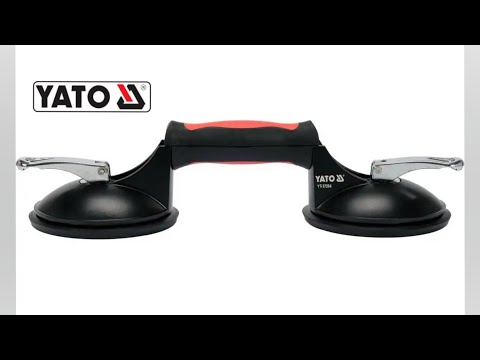 Присоска YATO для монтажу скла, двоє чашок ? 125 мм, 120 кг, 245х125 мм Присоска YATO для монтажу скла, двоє чашок ? 125 мм, 120 кг, 245х125 мм