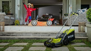 Kit Tagliaerba e Tagliabordi Ryobi 18V con Batteria 4.0Ah e Caricabatterie