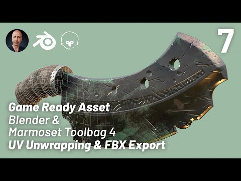 Game ready asset in Blender and Marmoset Toolbag 4 - Part 7 #blender #gameassets  #marmosettoolbag