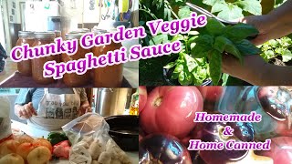 Chunky Garden Veggie Spaghetti Sauce | Homemade & Home Canned