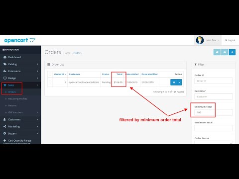Admin Order Total Amount Range Filter- OpencartTools