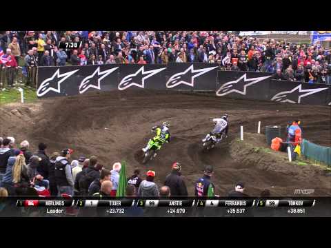 Max Anstie passes Jordi Tixier MXGP of Europe 2015 MX2 race 1 - motocross
