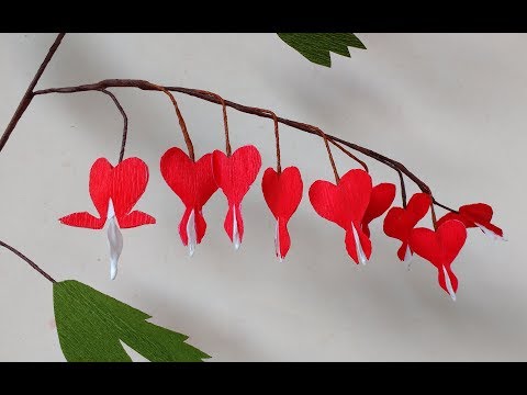 How to make Paper Flowers Bleeding Heart \ dicentra ( flower # 190)