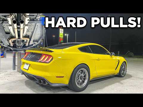 IT'S LOUD! Hard Pulls With NEW EXHAUST On 800HP Shelby GT350!
