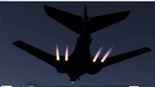 A Rockwell B1-Lancer, Blasts Out, Of "Diego Garcia Island Navel Air Base", In The PM.