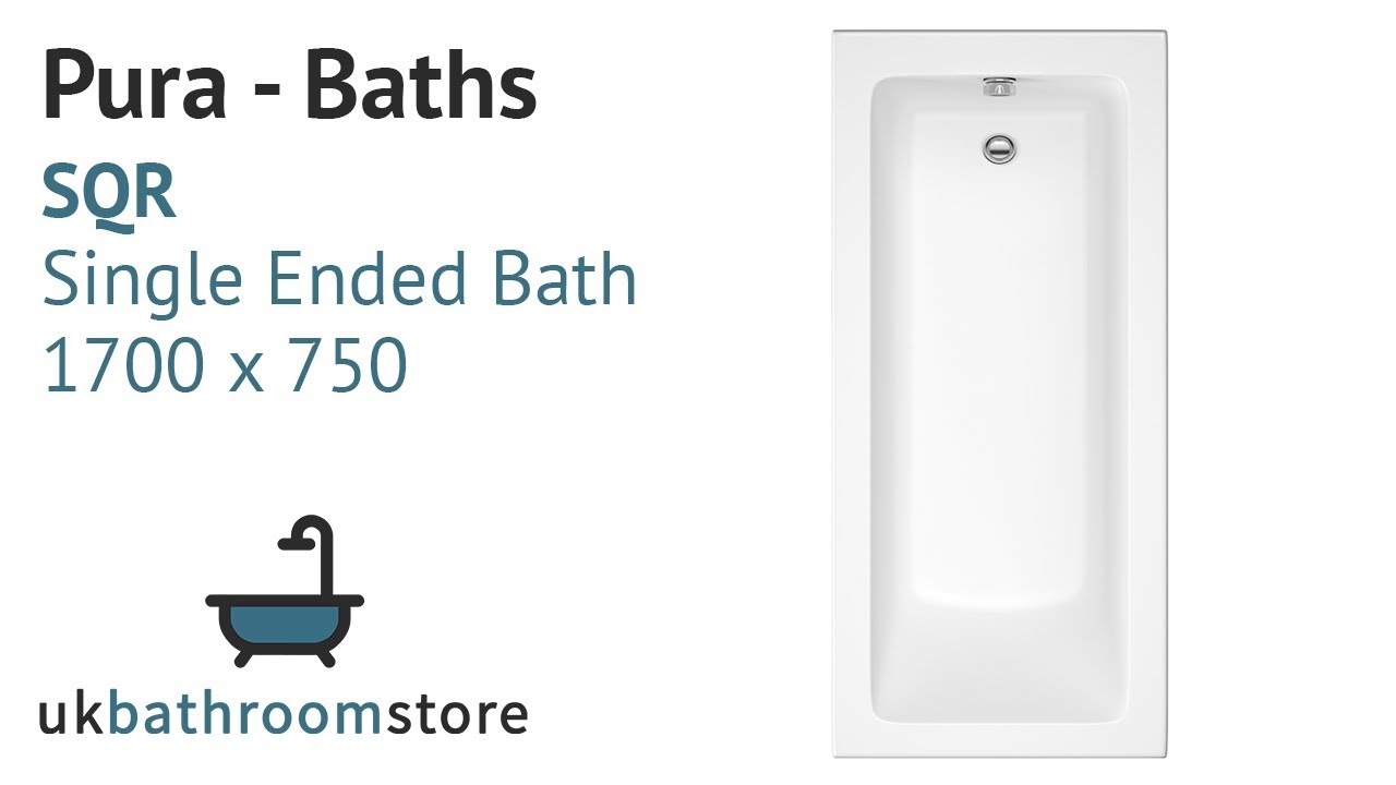Watch video Pura - SQR Single Ended Bath 1700 x 750 - PBSQSE17X75 Now Pura - SQR Single Ended Bath 1700 x 750 - PBSQSE17X75