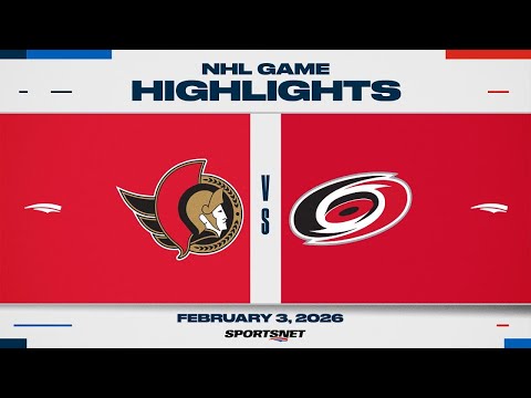 NHL Highlights | Senators vs. Hurricanes - February 3, 2026
