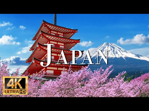 FLYING OVER JAPAN (4K UHD) Amazing Beautiful Nature Scenery with Relaxing Music | 4K ULTRA HD