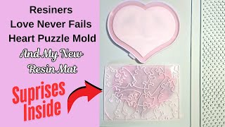 #209 Resiners Love Never Fails Heart Puzzle Resin Mold and a FAB Silicon Mat @Resiners_Official