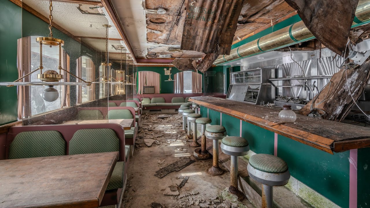 Inside an Apocolyptic Abandoned 1950's Diner & Hotel Frozen in Time!