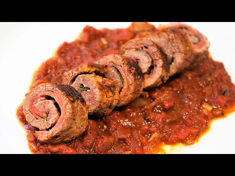 Rollitos de ternera con tomate al jerez