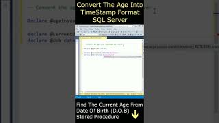 Convert the age into timestamp format #sqlserver