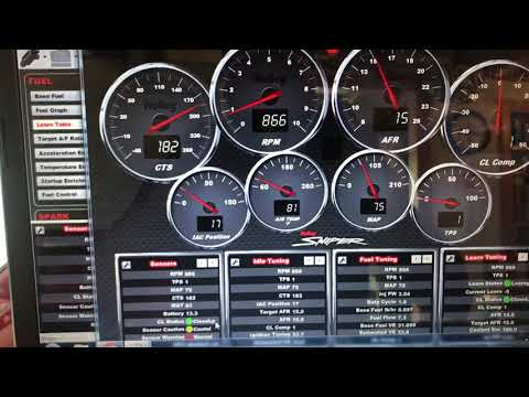 Laptop now connected to Holley sniper to do live tuning and adjustments