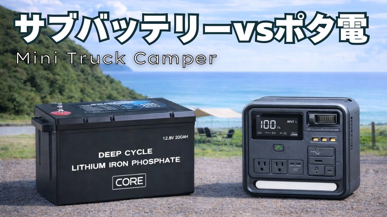 【徹底比較】車中泊旅にポータブル電源とサブバッテリーシステムって結局どっちが最適!?【119】