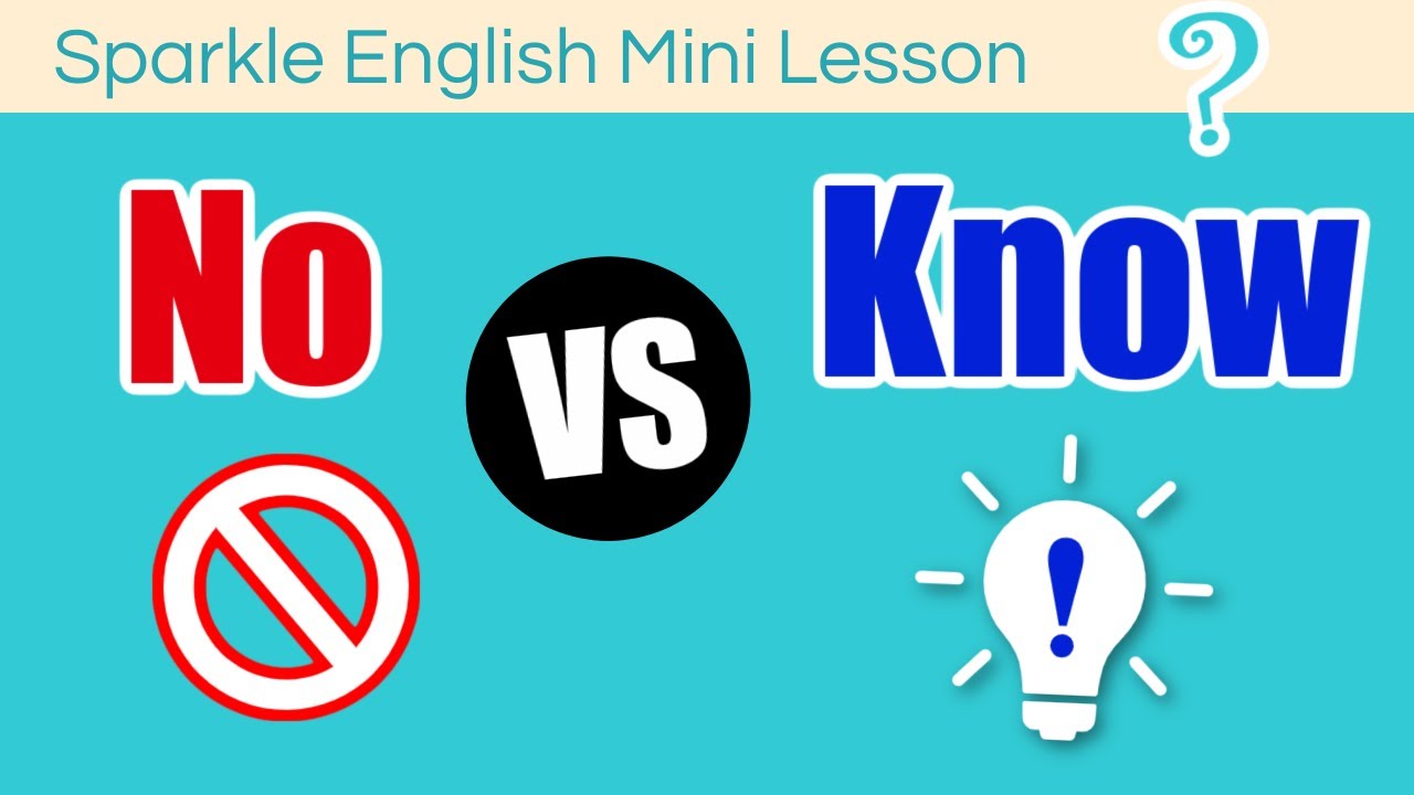 No VS Know: What is the Difference in Meaning and Pronunciation? | Homophones ESL Mini Lesson