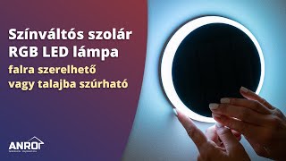 RGB LED-es szolárlámpa falra vagy talajra