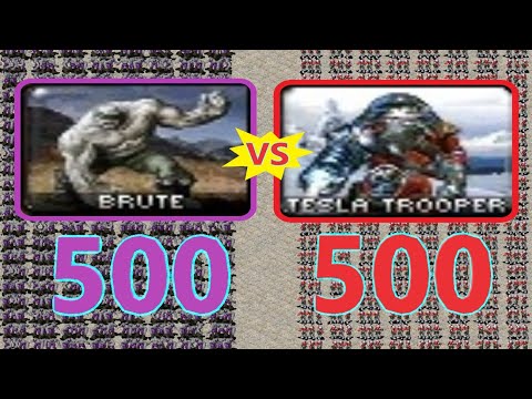 Brute vs Tesla Trooper - Same Cost - Red Alert 2