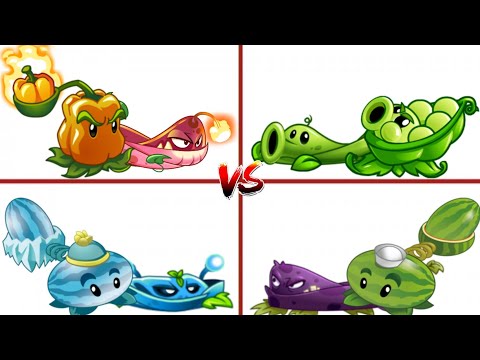 Random 4 team plants PULT+VINE vs  4 team zombies?|plants vs zombies 2