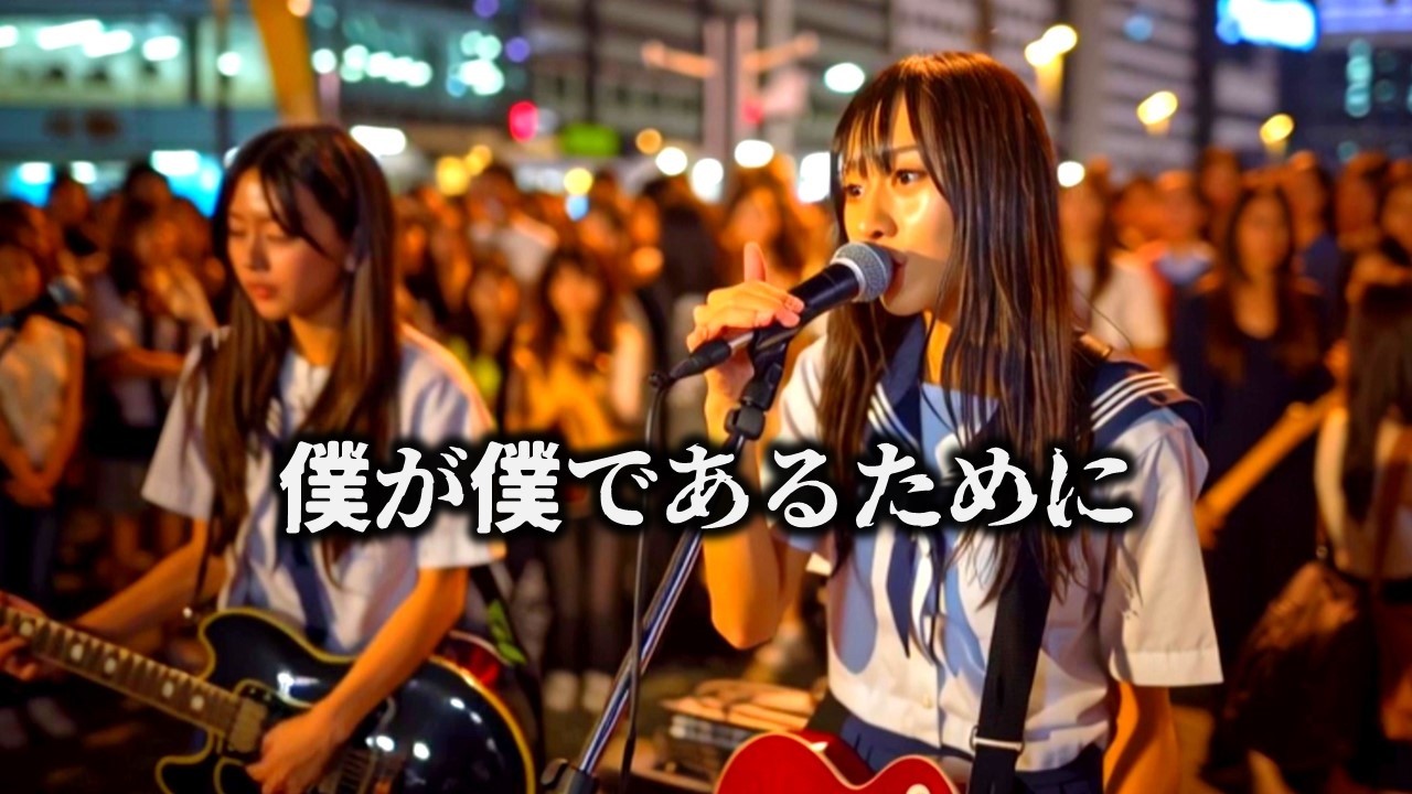 【弾き語りロック】尾崎豊 “僕が僕であるために”🎸放課後に路上で歌ってみた | Japanese After School Street Live ver. | AI Covers