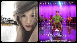 Breakaway Kelly Clarkson and Glee Cast (Kevin McHale, Jenna Ushkowitz and Darren Criss)