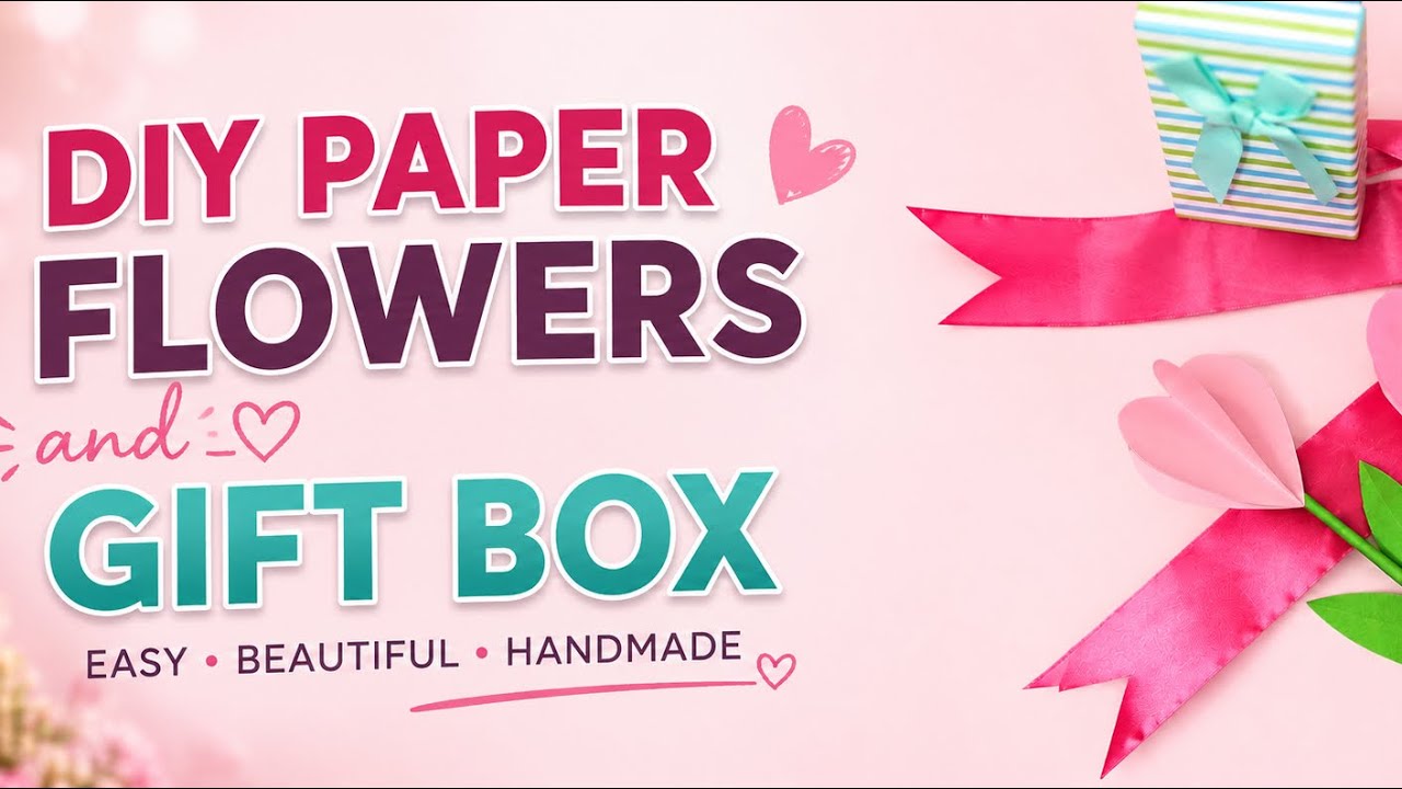🌷 DIY Paper Flowers & Gift Box | Easy Paper Tutorial!