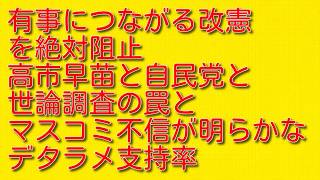 【有事につながる改憲を絶対阻止】高市早苗と自民党と世論調査の罠とマスコミ不信が明らかなデタラメ支持率