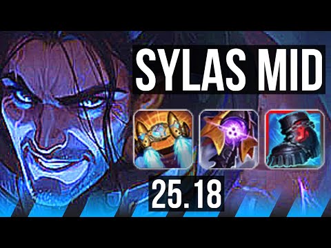 SYLAS vs ZED (MID) | 8 solo kills, 14/4/13 | KR Master | 25.18