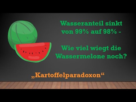 Matherätsel - Hast du auch den Denkfehler? Wie viel wiegt die Wassermelone noch?