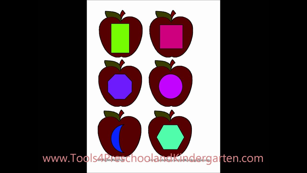 How to make Fun File Folder Games  - Printables for Free - Apple Shapes Preschool
