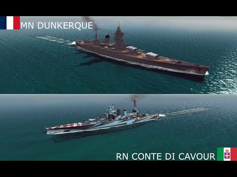 RN Conte Di Cavour vs MN Dunkerque. War on the Sea #ww2 #battleship #waronthesea #worldofwarships