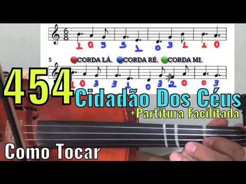 454 Cidadão dos Céus - Como Tocar no violino + partitura tutorial / hinário 5 ccb